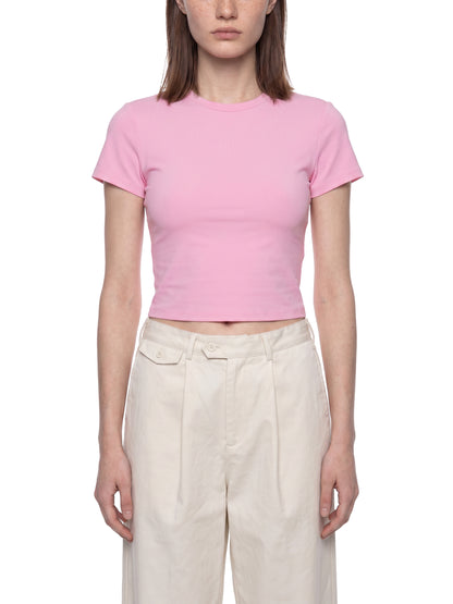 Pink Cat Crewneck Crop T-Shirt